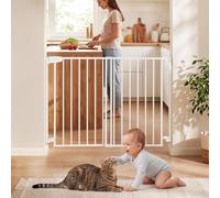 VEVOR Cancelletto di Sicurezza per Bambini, Cancellino Larghezza Regolabile da 720 a 1085 mm, Altezza 760 mm, Colore Bianco, Senza Barra Inferiore, con Kit di Montaggio, per Protezione Neonati e Cani