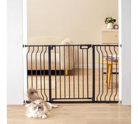 VEVOR Cancelletto di Sicurezza per Bambini Cani Gatti Larghezza Espandibile 75-135 cm Altezza 76 cm, Cancello di Sicurezza per Scale, Porte e Corridoi Senza Forare Ampia Apertura a 180°, Colore Nero