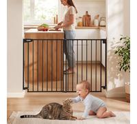 VEVOR Cancelletto di Sicurezza per Bambini, Larghezza Regolabile da 778 a 1210 mm, Altezza 760 mm, Colore Nero, Senza Barra Inferiore, con Kit di Montaggio, per Scale Porte e Casa Bimbi e Animali
