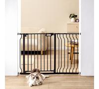 VEVOR Cancelletto di Sicurezza per Bambini Cani Gatti per Scale Porte Corridoi Larghezza Espandibile 75-123 cm Altezza 76 cm, Cancello di Sicurezza Senza Forare Ampia Apertura 53 cm a 180° Colore Nero