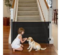 VEVOR Cancelletto Retrattile, Installazione Interna 1450 mm di Larghezza, 980 mm di Altezza, con Strisce in Fibra di Vetro Rinforzata, Impedisce che Si Infilino, Cancelletto in Rete per Cani, Nero