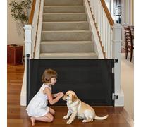 VEVOR Cancelletto Retrattile, Installazione Interna 1850 mm di Larghezza, 980 mm di Altezza, con Strisce in Fibra di Vetro Rinforzata, Impedisce che Si Infilino, Cancelletto in Rete per Cani, Nero