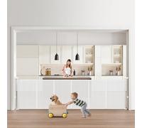 VEVOR Cancelletto Retrattile per Bambini, Alto 870 mm, Estensibile Fino a 2800 mm di Larghezza, per Bambini o Animali Domestici, Materiale a Rete, per Scale Interne, Porte, Sale Giochi, Bianco