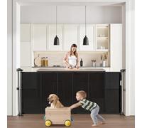 VEVOR Cancelletto Retrattile per Casa 870 mm di Altezza, Estensibile Fino a 1800 mm di Larghezza, Cancelletto di Sicurezza Retrattile per Animali Domestici, Materiale a Rete, Nero