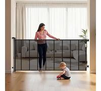 VEVOR Cancelletto Retrattile, Rete Estensibile max. 5150 mm di Larghezza, Altezza 980 mm, con Strisce in Fibra di Vetro Rinforzata, Cancelletto Retrattile in Rete per Cani, Animali Domestici, Nero