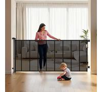 VEVOR Cancelletto Retrattile, Rete Estensibile max. 5150 mm di Larghezza, Altezza 980 mm, con Strisce in Fibra di Vetro Rinforzata, Cancelletto Retrattile in Rete per Cani, Animali Domestici, Nero