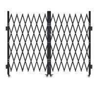 VEVOR Cancello di Sicurezza Pieghevole Doppio 3300 x 1605 mm Cancello a Forbice Bloccabile in Acciaio per Esterni, con Ruote Girevoli a 360° per Sicurezza di Ingressi, Garage, Magazzini e Piscine