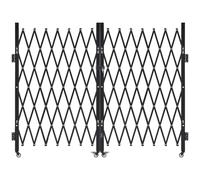 VEVOR Cancello di Sicurezza Pieghevole Doppio 3700 x 1605 mm Cancello a Forbice Bloccabile in Acciaio per Esterni, con Ruote Girevoli a 360° per Sicurezza di Ingressi, Garage, Magazzini e Piscine