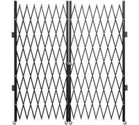 VEVOR Cancello di Sicurezza Pieghevole Doppio 63.39" H x 122" W, Cancello per Porta Pieghevole, Cancello di Sicurezza a Fisarmonica in Acciaio, Cancello di Sicurezza Flessibile Espandibile