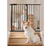 VEVOR Cancello per Bambini Animali Domestici, Cancelletto Alto 914 mm Larghezza Regolabile 65 a 101,6 cm, Kit Montaggio a Pressione, Tazze da Parete per Scale Porte, Apertura Una Mano Nero