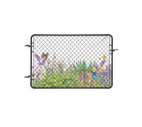 VEVOR Cancello per Recinzione a Maglie di Catena, 183 x 122 cm, Cancello da Giardino in Acciaio Zincato Antiruggine, Pannello Regolabile per Cortile Vialetto Agricolo con Accessori Nero