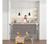 VEVOR Cancello retrattile per bambini, altezza 870 mm, si estende fino a 1400 mm di larghezza, cancello retrattile per bambini o animali domestici, materiale a rete, facile da installare per scale
