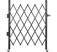 VEVOR Cancello Sicurezza Pieghevole Cancello Porta Pieghevole 161cm x 180cm, Cancello di Sicurezza in Acciaio, Cancello di Sicurezza Espandibile Flessibile, Cancello a Sbarramento Girevole a 360°