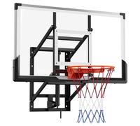 VEVOR Canestro da Basket a Parete con Tabellone in PC da 1371,6 mm e Tabellone con Spessore di 2 mm, Rete in Misto Nylon Spesso, Canestro da Basket Peso di 33,6 kg per Gioco Professionale