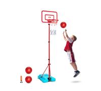 VEVOR Canestro da Basket per Bambini, Altezza Regolabile, Campo da Basket Portatile con Base Riempibile, Gioco Sportivo da Giardino per Interni ed Esterni, Giocattoli da Basket per Bambini, Rosso Blu