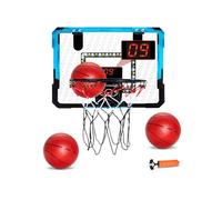 VEVOR Canestro da Basket per Bambini, Blu, Mini Canestro da Basket con Tabellone Elettronico, Canestro da Basket Sopra Porta con Funzioni di Punteggio e Accompagnamento Musicale, Luce LED, per Bambini