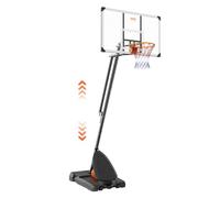 VEVOR Canestro da Basket con Tabellone 128cm Altezza Regolabile Base con Ruote, Kit di Canestro Basket Portatile da Esterno Interno Altezza Regolabile per Bambini Adulti, Canestro Basket con Tabellone