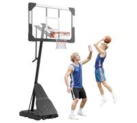 VEVOR Canestro da Basket Portatile Altezza Massima 3,05 m, Regolabile Manualmente, Sistema da Basket con Tabellone in PC da 1117,6 mm, Set di Tabelloni per Sistema per Cortili, Scuole