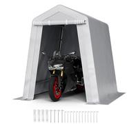 VEVOR Capannone da Esterno, Tenda da Deposito Portatile 183 x 183 x 214 cm, con Porta Avvolgibile e Prese d'Aria, Tettoia Impermeabile, Struttura Robusta, Posto Auto Coperto per Garage, Grigio