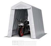 VEVOR Capannone da Esterno, Tenda da Deposito Portatile, con 2 Porte Avvolgibili e Prese d'Aria, Tettoia Impermeabile, Struttura Robusta, Posto Auto Coperto per Garage, Grigio 183 x 245 x 214 cm