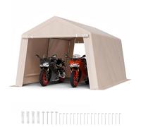 VEVOR Capannone da Esterno, Tenda da Deposito Portatile, con 2 Porte Avvolgibili e Prese d'Aria, Tettoia Impermeabile, Struttura Robusta, Posto Auto Coperto per Garage, Beige 305 x 458 x 246 cm