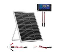 VEVOR Caricabatteria Solare 25 W 12 V, Pannello Solare Monocristallino Regolatore MPPT da Esterno, Staffa di Montaggio Regolabile, Impermeabile IP67, Kit Caricabatteria Solare per Auto Barche Camper
