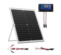 VEVOR Caricabatteria Solare da 30 W 12 V, Caricabatteria Solare con Regolatore MPPT Intelligente Staffa di Montaggio Regolabile, Impermeabile IP67 per Auto, Barche, Camper, Moto Rimorchi