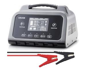 VEVOR Caricabatterie Intelligente per Auto 30 A per Batterie al Litio LiFePO4 Piombo Acido da 6 V 12 V 24 V, Caricabatterie per Auto Moto Barca Camper Mantenitore di Carico Desolfatatore Schermo LCD