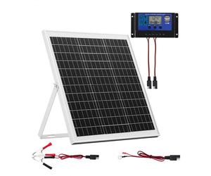 VEVOR Caricabatterie per Pannello Solare da 20 W e 12 V, Celle Monocristalline, Controllo MPPT, Staffa di Montaggio Regolabile, Impermeabile IP67, per Auto, Barche, Rimorchi, Fattoria, Prato