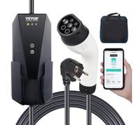 VEVOR Caricabatterie per Veicoli Elettrici Portatile Corrente Max. 16A Monofase Tipo 2 Lunghezza Cavo 8,6m, Caricabatterie EV Portatile Impermeabilità IP66 Controllo APP Potenza Massima 3,68 kW 230V