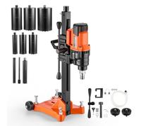 VEVOR Carotatrice Diamantata Diametro di Foratura da 20-202 mm con Ruote | per Pietra Calcestruzzo Secco e Umido, 8 Punte e Supporto, 2500 W, Max 3500 W, Velocità 850 giri/min, Filettatura UNC1 1/4-7