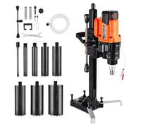 VEVOR Carotatrice per Calcestruzzo, Diametro di Foratura 20 a 200 mm Trapano a Carotaggio per Calcestruzzo a Secco e a Umido con Supporto, 8 Punte da Trapano, Velocità 850 giri/min, 3000 W
