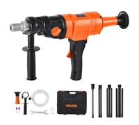 VEVOR Carotatrice per Calcestruzzo, Diametro di Foratura 200 mm Trapano a Carotaggio Portatile per Calcestruzzo a Secco e a Umido con 4 Punte da Trapano, 1000/2250 giri/min a 2 Velocità 1500 W