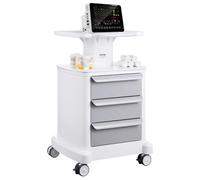 VEVOR Carrello Laboratorio 4 Livelli Medico Mobile con Cassetto Vassoio Bianco