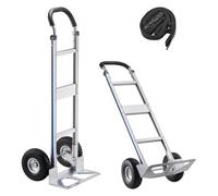 VEVOR Carrello a Mano, Capacità di 226,9 kg, Carriola per Carichi Pesanti a Mano con Ruote Antiscivolo e Maniglia, in Lega di Alluminio con Cinghia di Ancoraggio per Traslochi di Casa, Magazzino