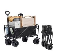 VEVOR Carrello a mano, carrello da spiaggia con ruote per tutti i terreni, robusto carrello pieghevole con una capacità di carico di 350 libbre e portabicchieri, carrello sportivo per campeggio