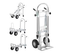 VEVOR Carrello a Mano Pieghevole in Alluminio 4 in 1 Capacità Carico da 454kg, Carrello a Mano Pieghevole Salvaspazio Carrello con Piattaforma Ruote in Gomma per Trasporto di Merci da Magazzino 454kg