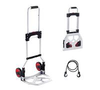 VEVOR Carrello a Mano Pieghevole Portata Max. 80 kg Carrello a Mano in Alluminio Pieghevole per Carichi Pesanti con Ruote in Gomma Maniglia Telescopica per Trasporto Domestico Merci di Magazzino 80kg