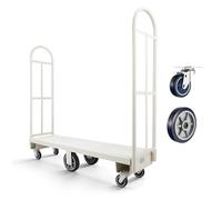 VEVOR Carrello a Piattaforma per Movimentazione Manuale Capacità Carico max. 907,18 kg, Carrello Multiuso in Acciaio Industriale con 6 Ruote Maniglia Doppia Staccabile 1525 x 410 x 1520 mm Logistica