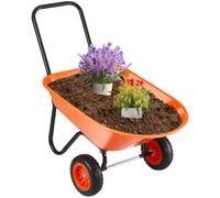VEVOR Carrello Carriola, Carico 141,58 L Capacità 180 kg, Carrello Ribaltabile Giardino 2 Ruote, con Maniglia Ruote 3048 mm, Carrello Giardino, Carri Giardino Facile Caricamento per Prato all'Aperto