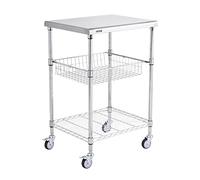 VEVOR Carrello Multiuso a 3 Ripiani Portaoggetti su Ruote Carico max. 213,2 kg