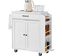 VEVOR Carrello da Cucina Mobiletto Portaoggetti Cassetto Ripiani Ruote Bianco