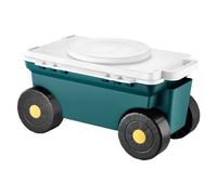VEVOR Carrello da Giardino con Ruote in PP Contenitore Portaoggetti, Carico max. 123 kg, Sedile da Lavoro Carrello per Giardinaggio, Tosaerba, Piantagione, 520 x 310 x 280 mm