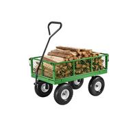 VEVOR Carrello da Giardino in Acciaio 308,44 kg su Ruote, Carrello da Giardino per Impieghi Gravosi Trainabile, Carrelli da Giardino in Metallo per Esterni, Pneumatici 254 mm Lati Rimovibili in Rete