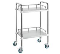 VEVOR Carrello da Laboratorio, Carrello da Laboratorio in Acciaio Inox a 2 Ripiani, Carrello da Laboratorio con Ruote Girevoli, Carrello di Utilità Dentale per Clinica, Laboratorio, Ospedale, Salone