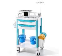 VEVOR Carrello da Laboratorio con Portata Massima di 110 kg e 2 Cassetti | per Ospedali Cliniche e Laboratori, Supporto Stabile, Ruote Silenziose e Girevoli a 360° con Blocco, Organizzazione Spazio