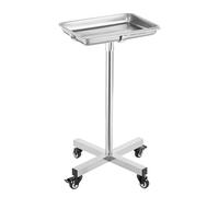 VEVOR Carrello da Laboratorio in Acciaio Inox, Carrello Portaoggetti Carico 16kg, Carrello da Laboratorio Regolabile in Altezza 84-132,5 cm, Vassoio Rimovibile, Carrello per Clinica Salone Ospedale