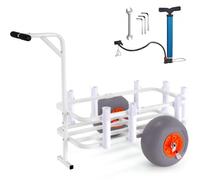 VEVOR Carrello da Pesca da Spiaggia con Portacanne da Pesca Pieghevole 136,07kg