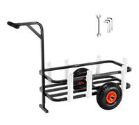VEVOR Carrello da Pesca da Spiaggia Capacità di Carico 90,71kg, Carrello con 7 Porta Canne da Pesca Ruote in PU Gonfiabili, Carrello da Pesca in Acciaio Resistente da Spiaggia per Picnic all'Aperto