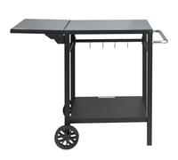 VEVOR Carrello da Pranzo per Barbecue all'Aperto Ripiano Doppio 2 Ruote Ganci